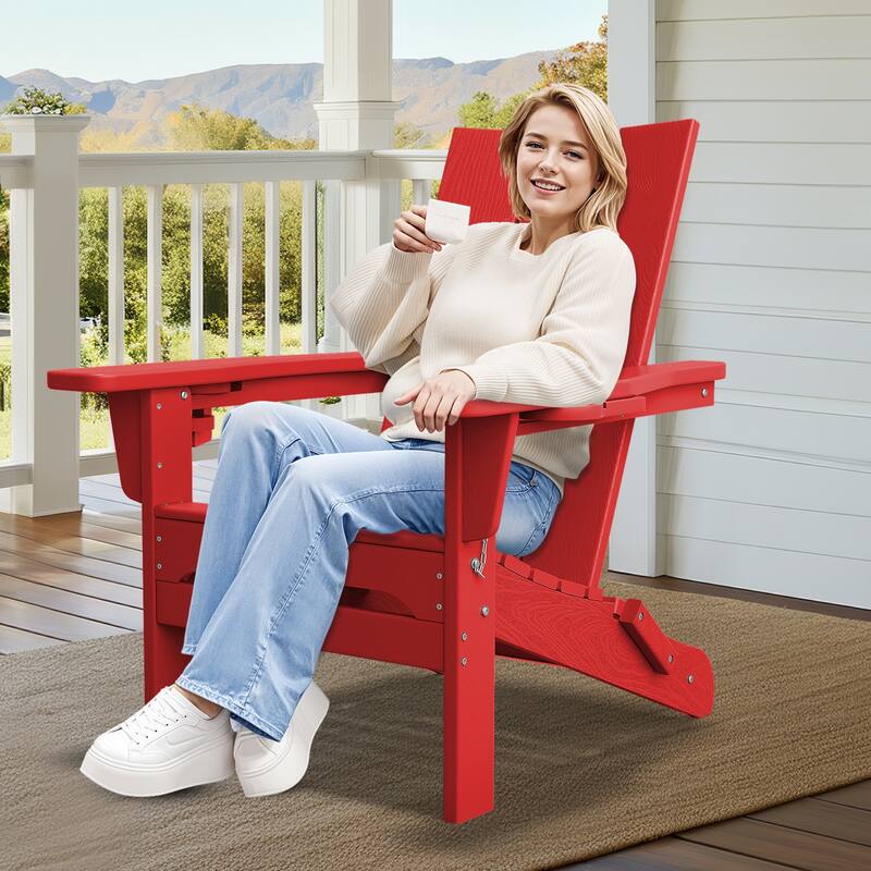 Foldable HDPE Modern Chair with Dual Cup Holders