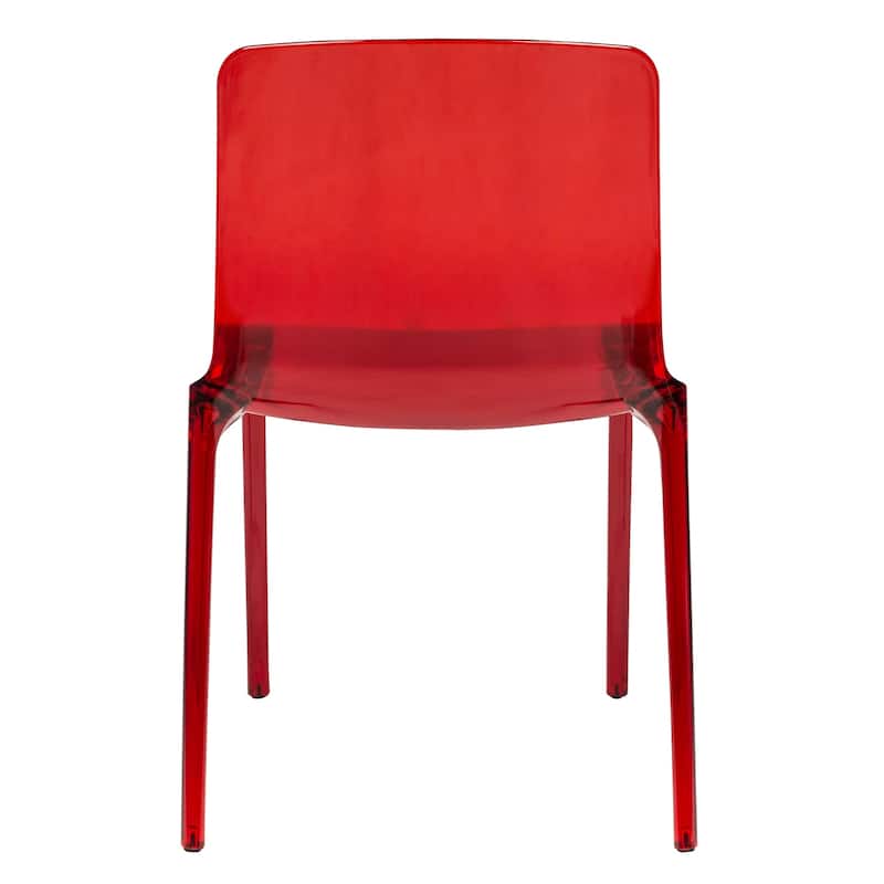 Stackable Acrylic Dining Chair Modern Full Back Transparent Accent Side Chair - Height 32.25", Width 20.5", Depth 21".