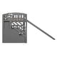 preview thumbnail 8 of 7, Stairway Twin over Twin Floor Bunk Bed with Two Drawers, Slide and Ladder, Grey