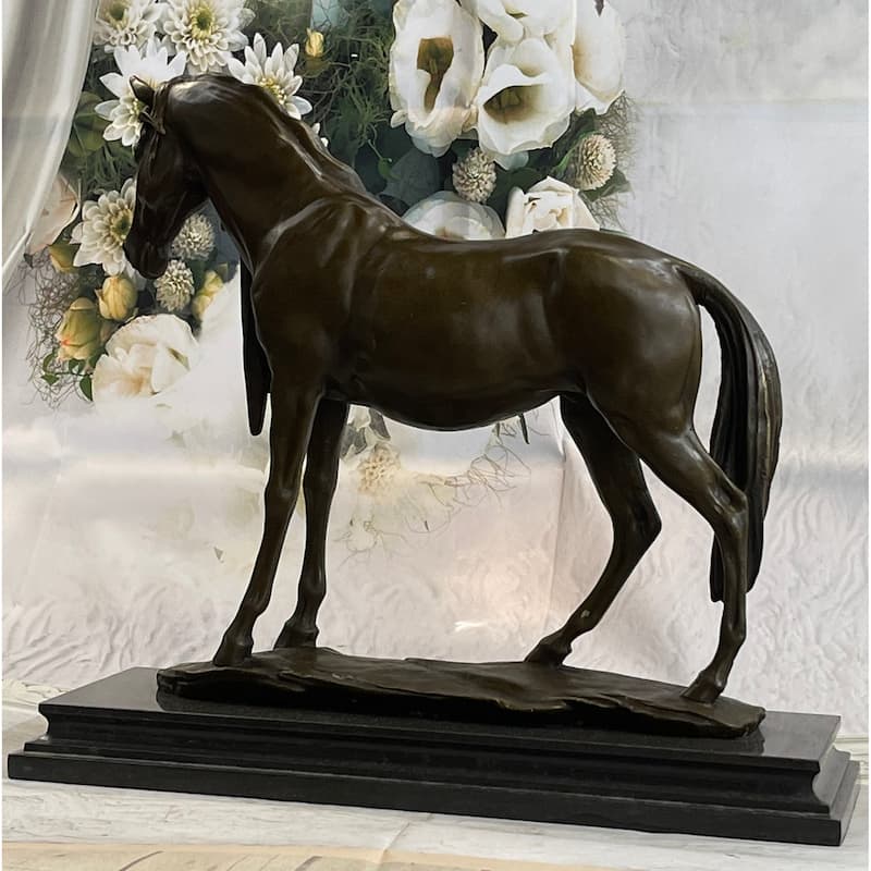 Original Signed Extra Large Arabian Horse Race Racing Bronze Sculpture Statue