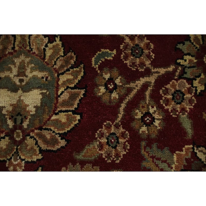 Hand Knotted Oriental 100% Wool Carpet Traditional All-Over Red Agra Area Rug - 7' 10'' X 7' 11''