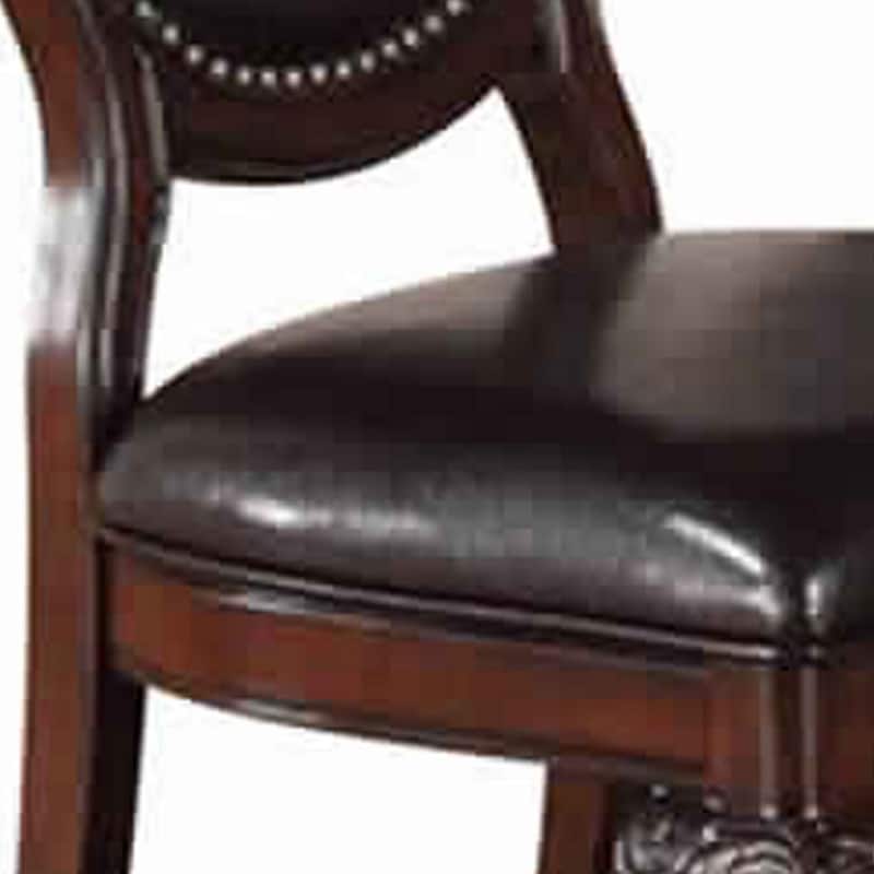Brown/Brown Faux Leather Upholstered Wood Frame Dining Chair, Set of 2, Sturdy Dining Chair for Dining Rooms - 22.75