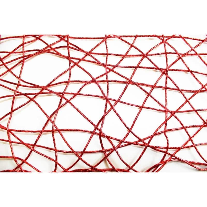 Holiday Decorative Woven Metallic Foil Shining Placemats - Set of 4