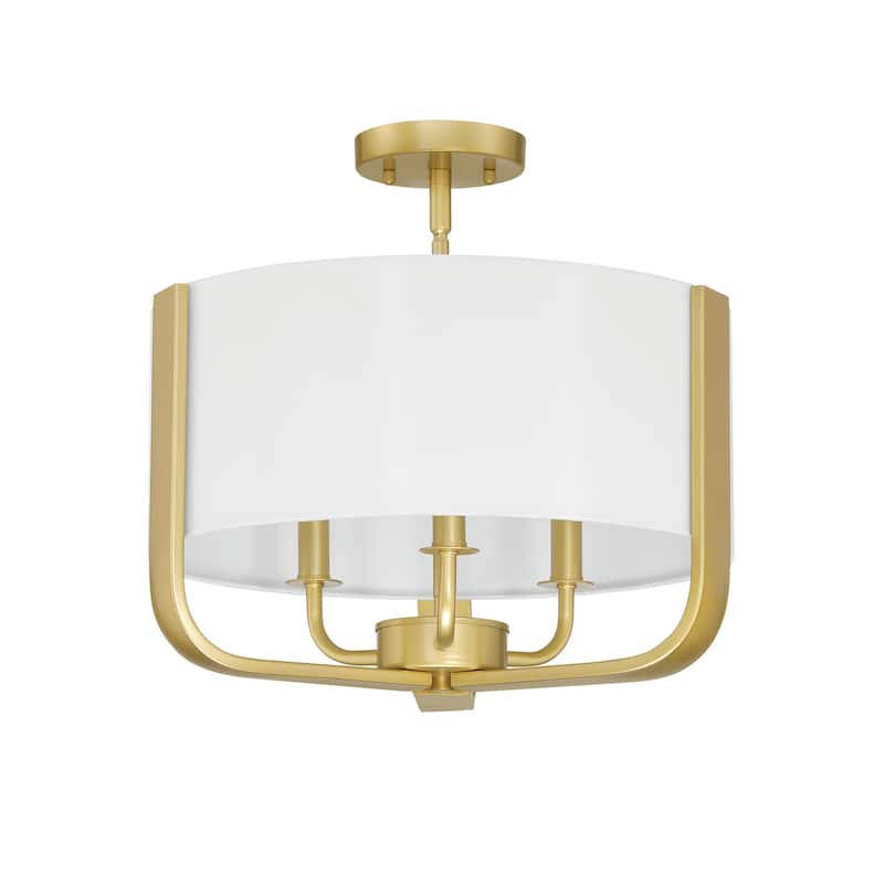 Vernitta 3-light Mid-century Modern Drum Semi-flush Mount Ceiling Lights - 16.75 inches
