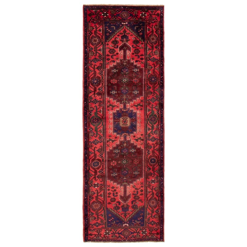 ECARPETGALLERY Hand-knotted Andelz Light Red Wool Rug - 3'7 x 9'10 - Light Red - 3'7 x 9'10