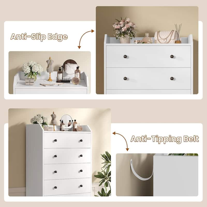 Tall 6 Drawer Dresser Dresser for Bedroom Vertical Dressers Chest of Drawers