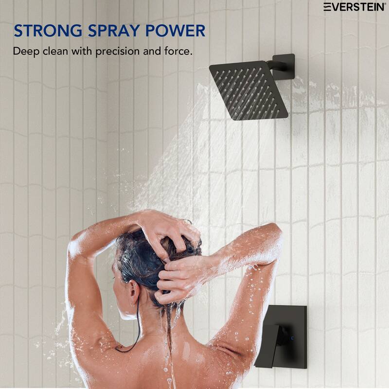 Stainless Steel Rainfall Shower Head, Single-Function Shower Faucet with Pressure-Balanced Valve
