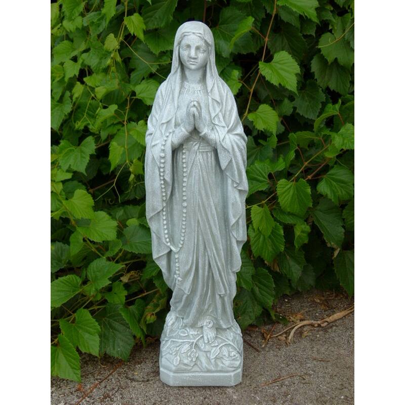 Our Lady of Lourdes Outdoor Garden Statue - 25" - Sandstone Finish