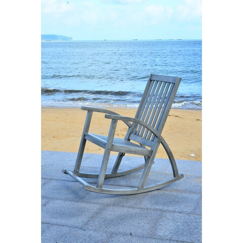SAFAVIEH Clayton Grey Wash Acacia Wood Rocking Chair