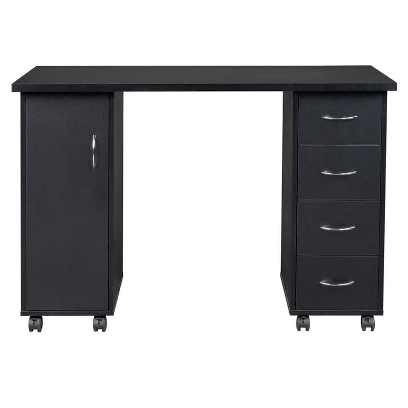 Double Edged Manicure Nail Table Computer Desk with Drawer
