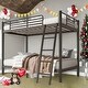 preview thumbnail 1 of 12, Black Metal Bunk Bed,Twin Over Twin Size Kids Bed for Bedroom Black