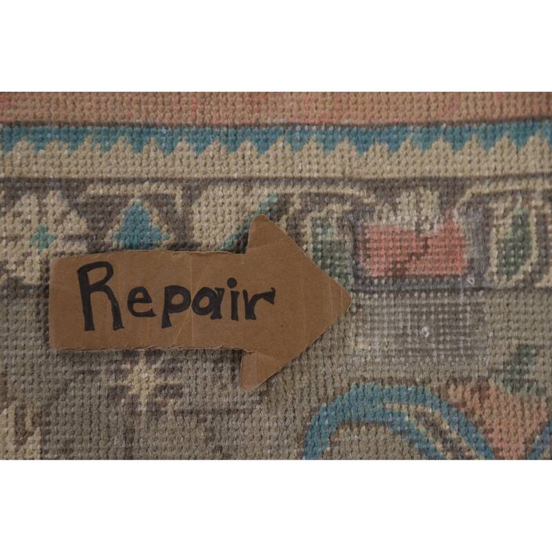 Hand Knotted Oriental 100% Wool Carpet Traditional Medallion Coral Tabriz Area Rug - 11' 11'' X 8' 8''