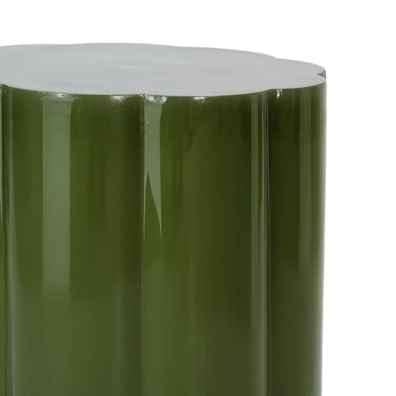 Christopher Knight Home - Calera Modern Outdoor Magnesium Oxide Side Table, Sculptural Cylindrical Design & High Gloss Finish
