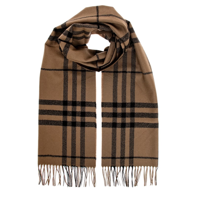 Burberry Giant Check Wool Scarf - Taupe
