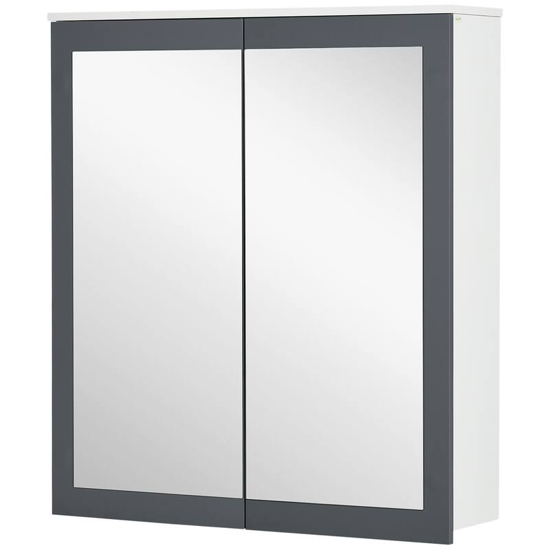 27"x30" Wall-Mounted Bathroom Medicine Cabinet with Mirror, Double Doors, Adjustable Shelves, and Storage Space - 6.8X27.3 in