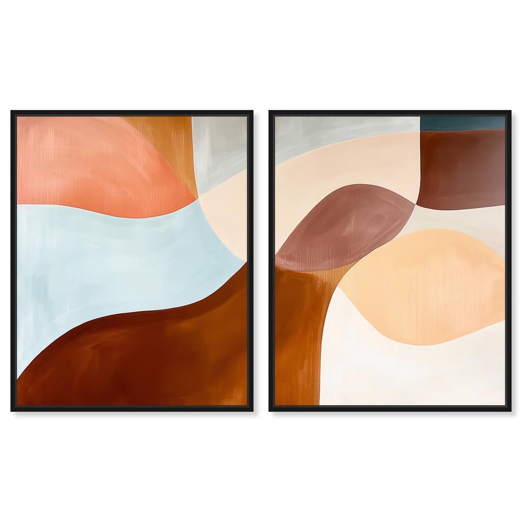 Shapes Revisited II Canvas Set of 2 by Art Remedy