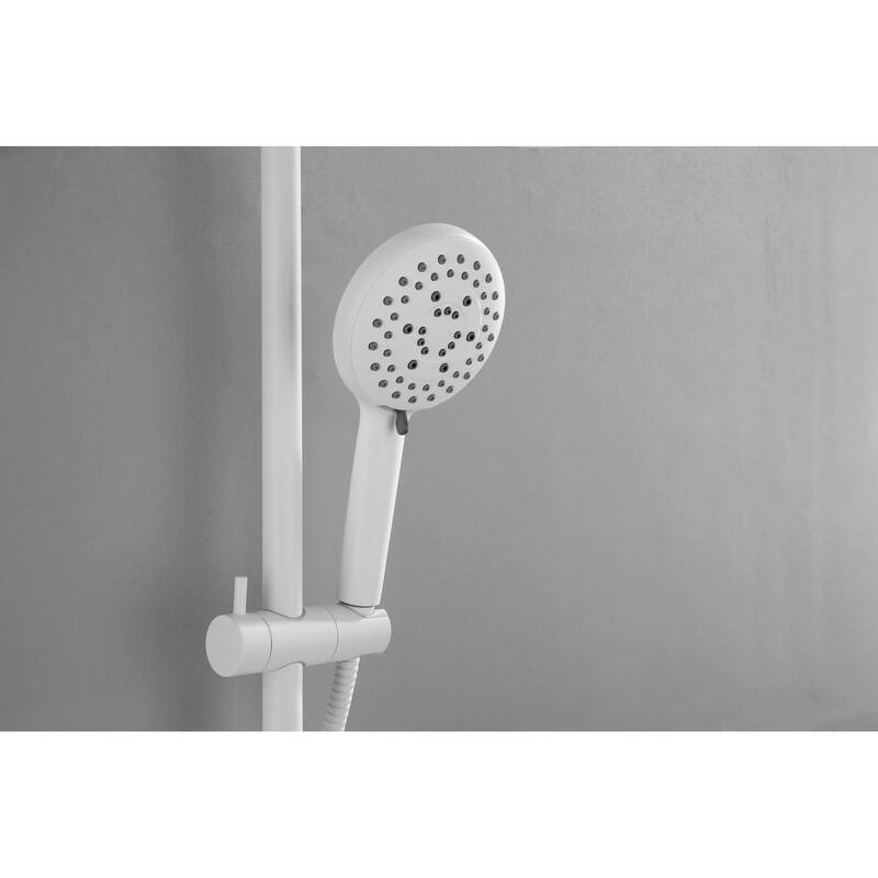 ShowerSpas Shower System, with 10" Rain Showerhead, 4-Function Hand Shower, Adjustable Slide Bar and Soap Dish