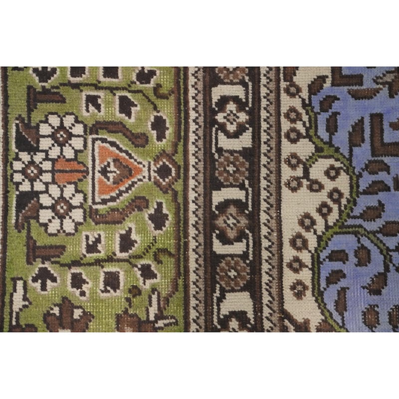 Hand Knotted Oriental 100% Wool Carpet Traditional Floral Purples Tabriz Area Rug - 11' 4'' X 8' 1''