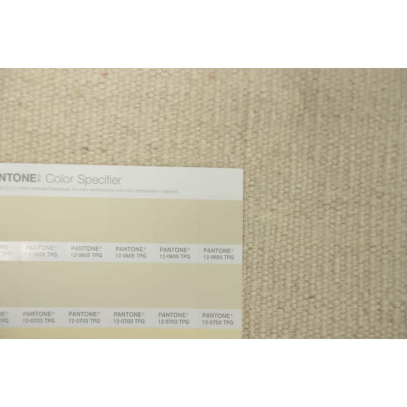 Hand Woven Oriental 100% Wool Carpet Southwestern Modern Beige & Ivories Kilim Area Rug - 6' 8'' X 4' 11''