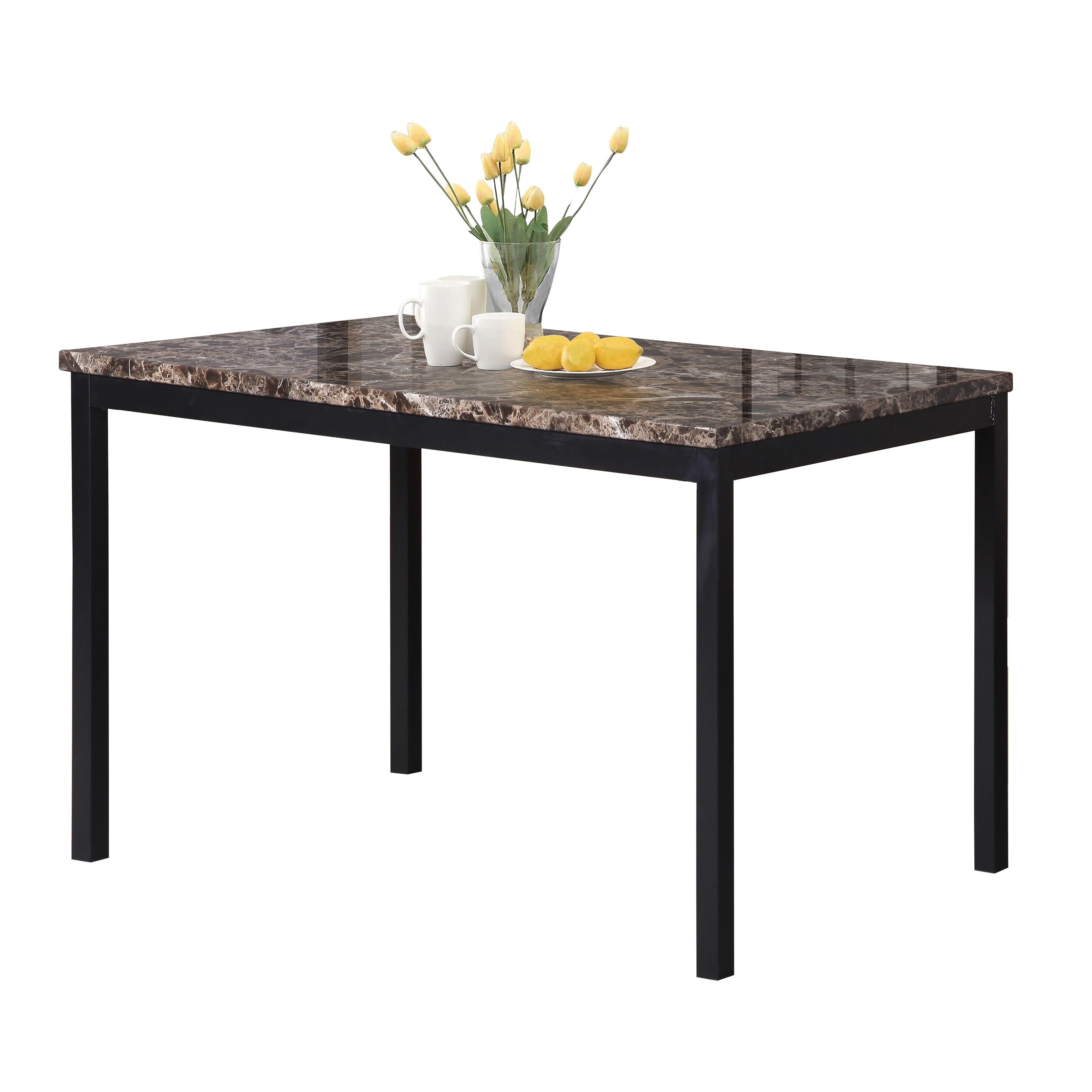 Roundhill noyes metal dining table with laminated faux marble hot sale top