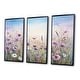preview thumbnail 2 of 11, Designart "Wild Flowers Meadows III" Flower Field Framed Art Set of 3 - Traditional Purple Wall Art Set 3 Pieces