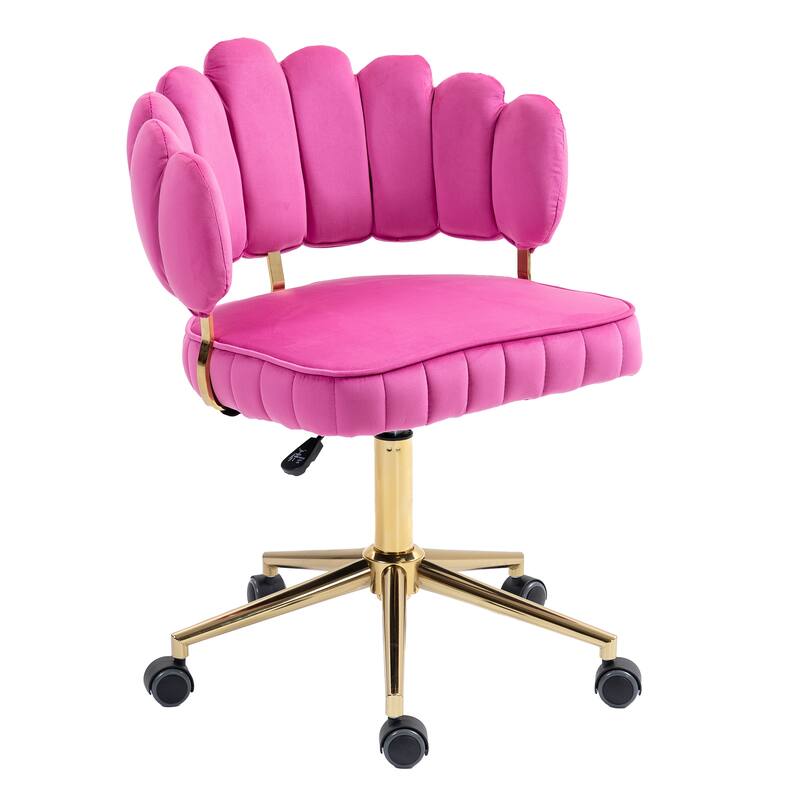 Velvet Home Office Desk Chair Modern Cute Computer Chair with Wheels Swivel Height Adjustable, for Home Office