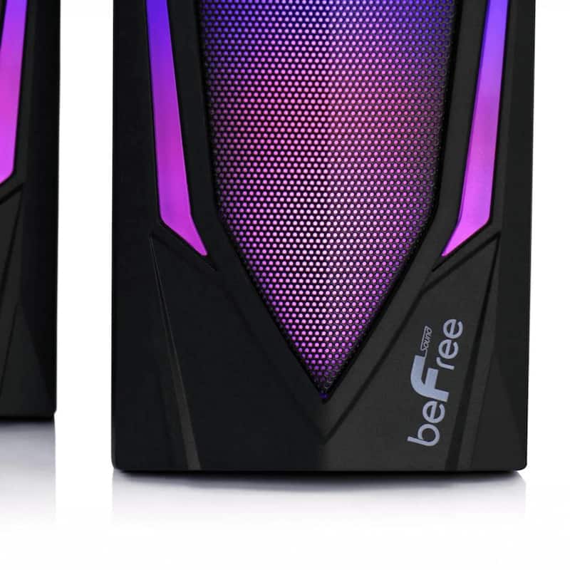 beFree Sound Dual 2.0 Computer Gaming Speakers with LED RGB Lights