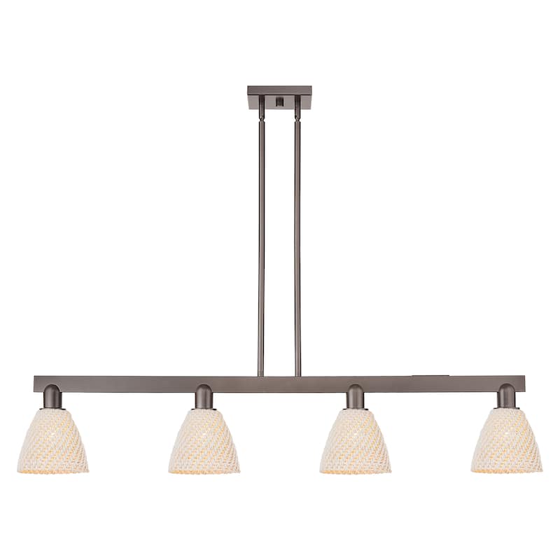 Innovations Lighting Endless Possibilities Arcadia - Bristol Natural - 4 Light 52" Stem Hung Island Light - Oil Rubbed Bronze