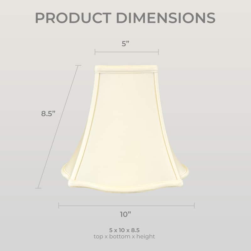 Royal Designs Fancy Square Bell Basic Lamp Shade, Eggshell, 4x10x8.5
