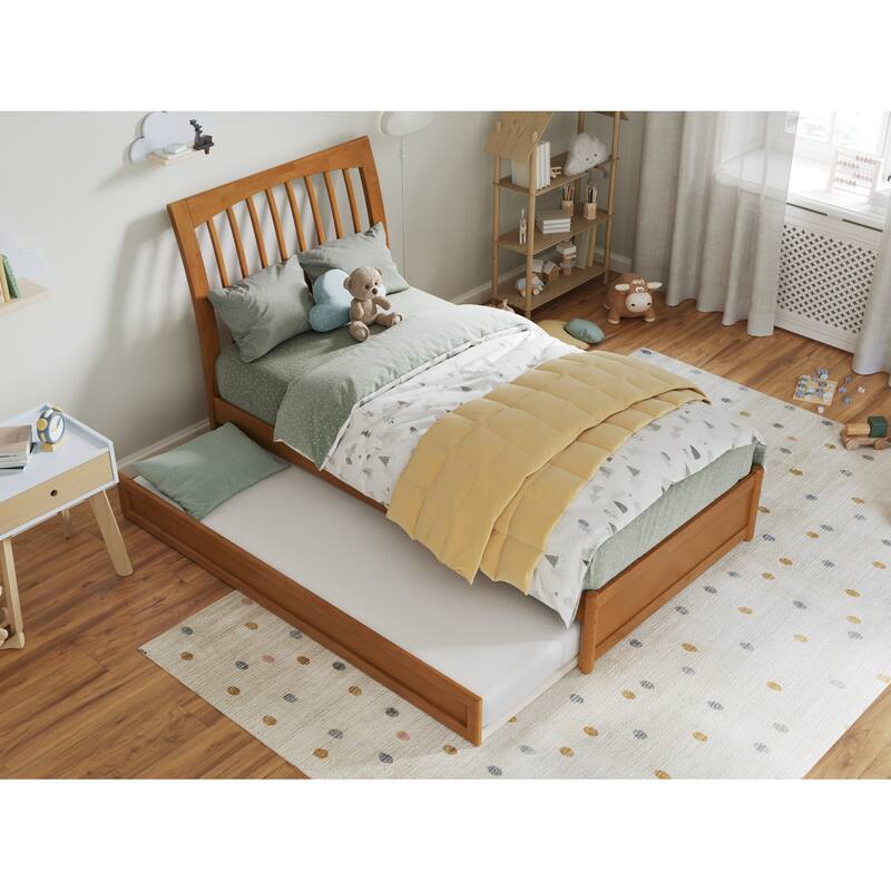 Roslyn Platform Bed with Panel Footboard and Twin Trundle