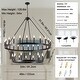 preview thumbnail 8 of 6, 2 Tier Extra Large Wagon Wheel Chandelier Farmhouse Pendant Light Fixture - 78.7IN