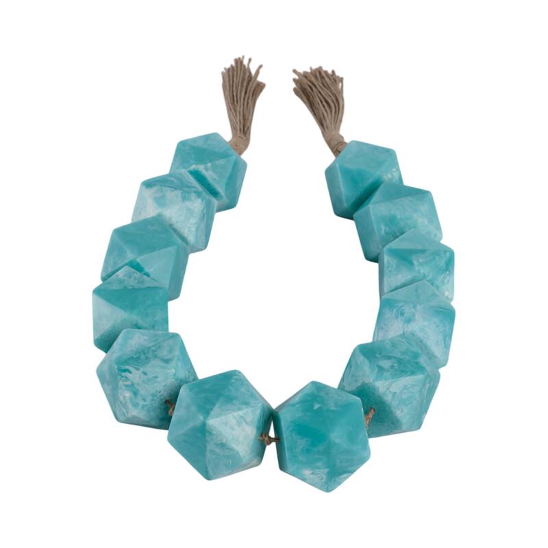 Resin Decorative Bead Coastal Style Tassel Detail Home Decor - 2" Blue - 45" x 2" x 2"