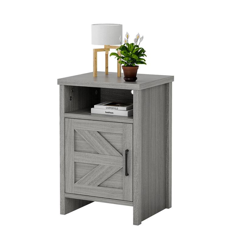 Furniwell Nightstand with Storage Shelves Side Table End Table for Bedroom Living Room