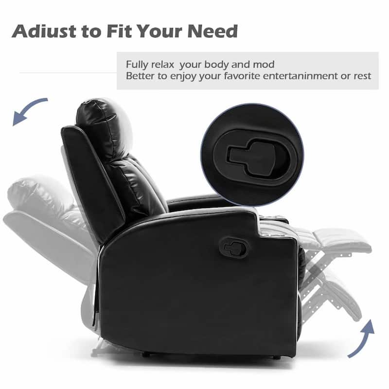 EBELLO-31.4'' Wide Faux Leather Manual Zero Gravity Recliner