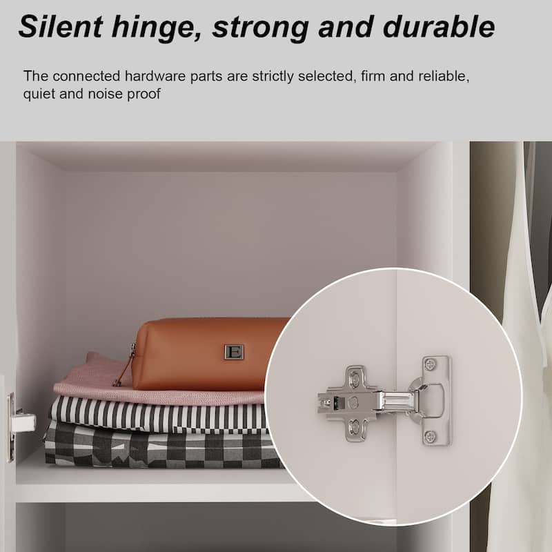 Freestanding Modern Minimalist Bedroom Wooden Armoire Wardrobe