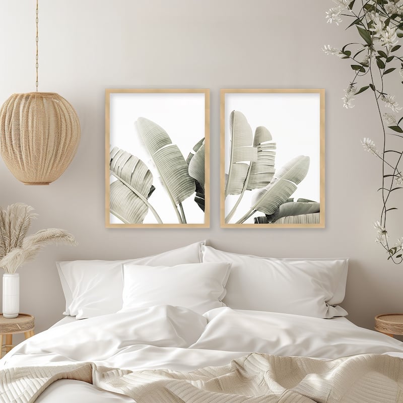 "Emerald Canopy" Set of Two Framed Textured Wall Art - Multi-Color