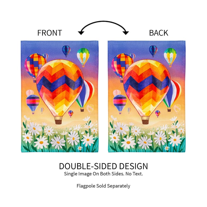 Hot Air Balloons Linen Garden Flag