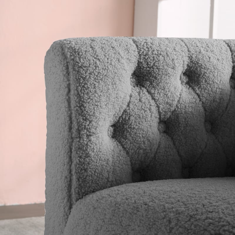 Corvus Schaefer Velvet Curved Back Barrel Accent Chair