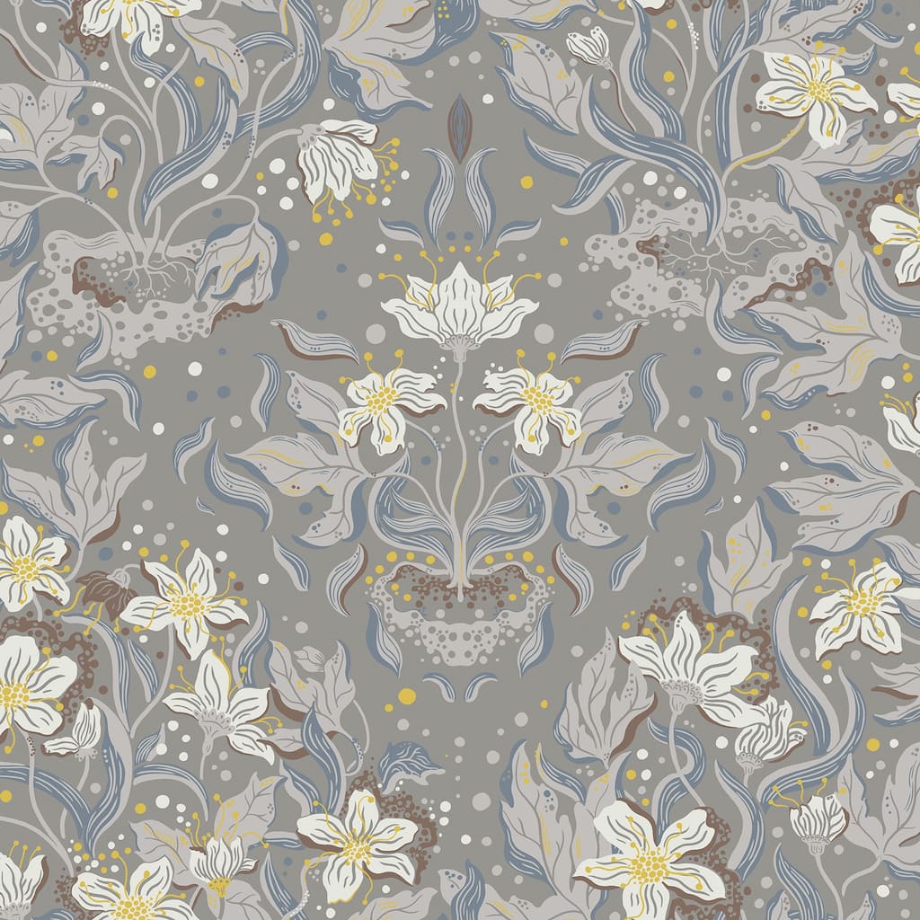 A-Street Prints Lisa Stone Floral Damask Wallpaper