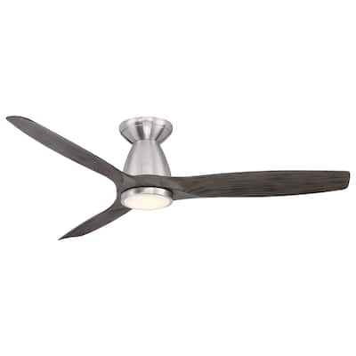 Skylark Flush Indoor Outdoor 3-Blade Smart Flush Mount Ceiling Fan 54in with 3000K LED and Remote Control - 54