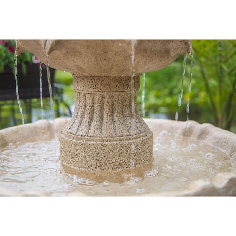 Kenroy Home Frost 3-Tier Solar Floor Fountain - Sandstone