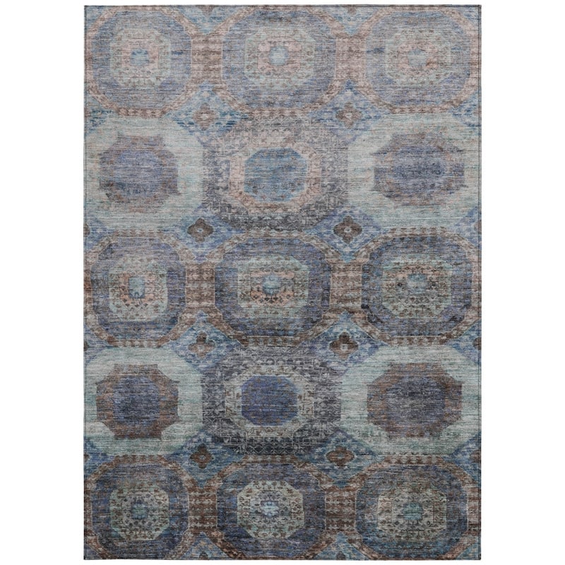 HomeRoots Medallion Transitional Rectangle Outdoor Rug