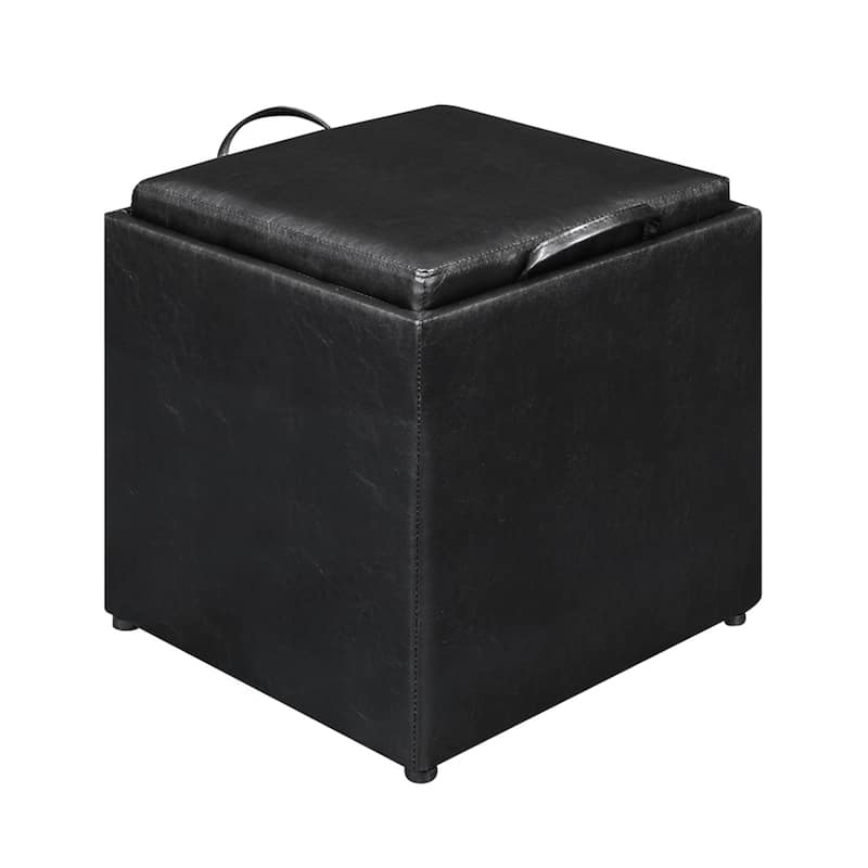 Convenience Concepts Designs4Comfort Park Avenue Single Ottoman with Stool and Reversible Tray