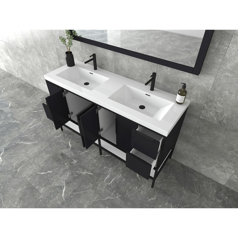 Maria 60" Freestanding Vanity with Reinforced Acrylic Sink