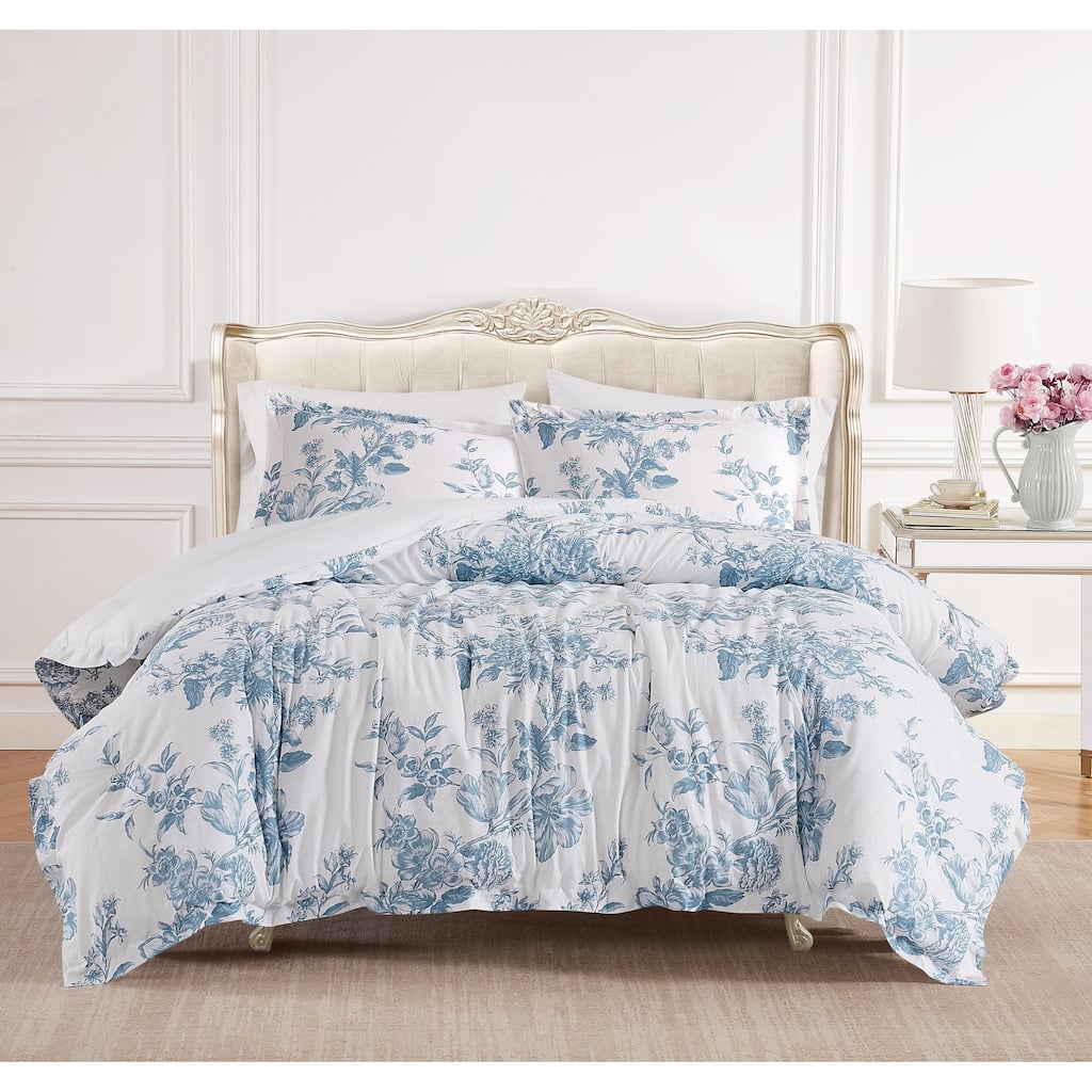 Shabby Chic Floral Toile Comforter Set