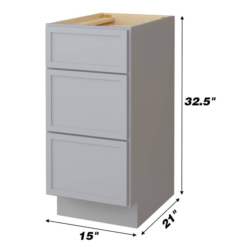 Vanity Art 15" Freestanding Single Base 3 Drawers Storage Cabinet