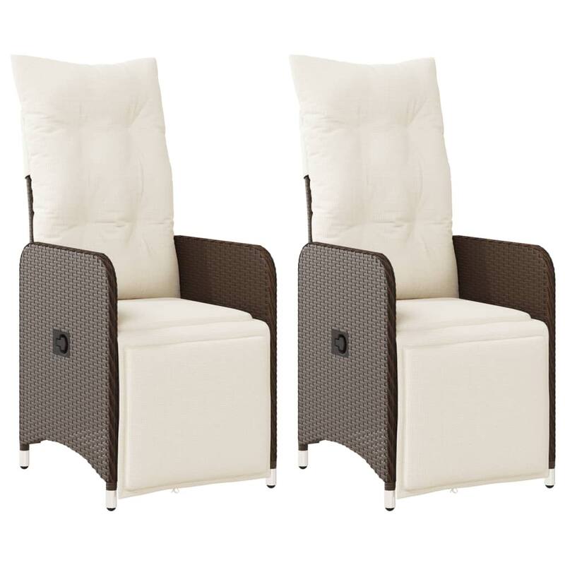 vidaXL Reclining Patio Chair with Cushions Outdoor Seat Furniture Poly Rattan