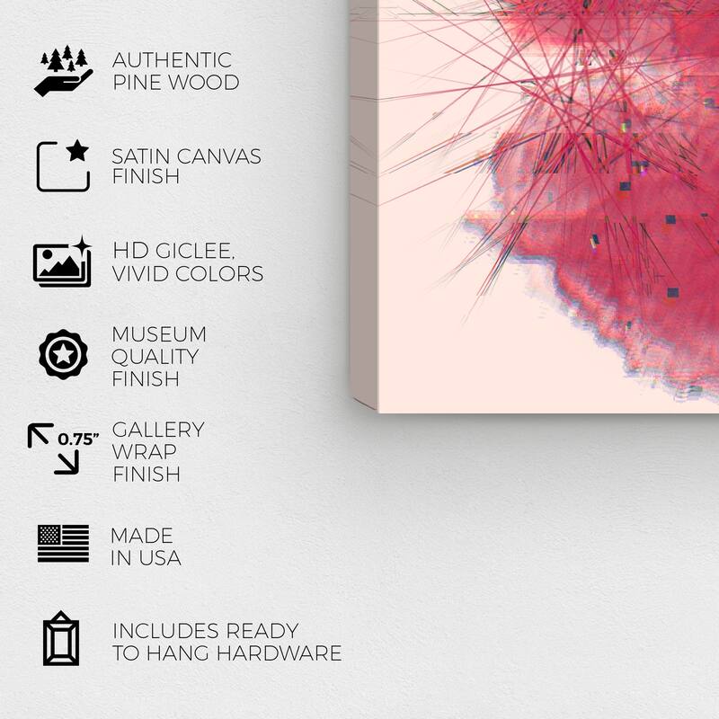 Wynwood Studio Canvas Abstract Burst of Color Red Modern & Contemporary Wall Art Canvas Print