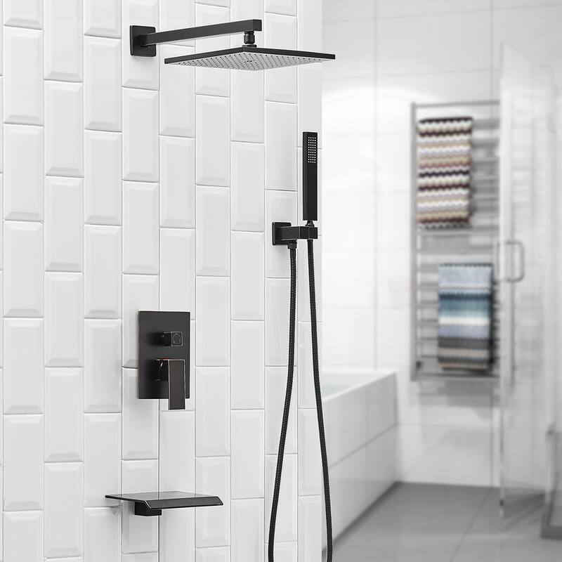 WIZ 3-Spray Patterns With 2.5 GPM 12 in. Showerhead Shower System