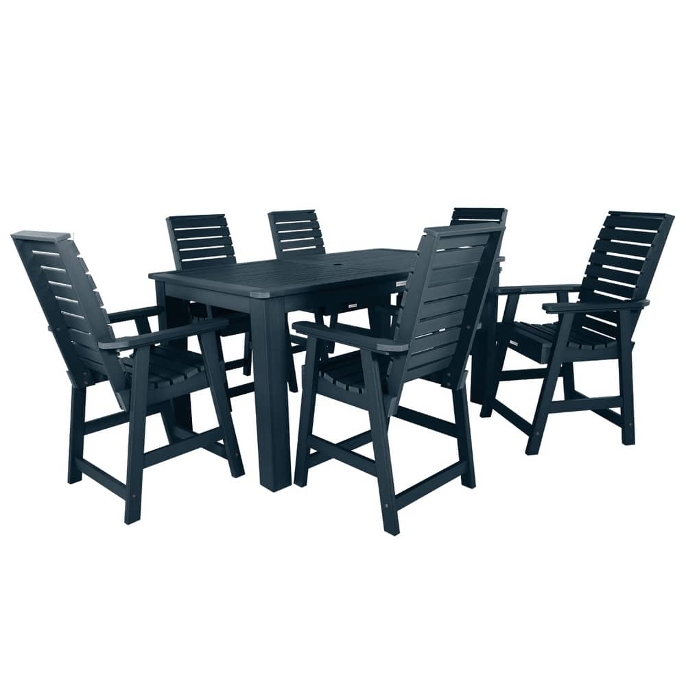 Weatherly 7-piece Outdoor Dining Set - 42" x 72" Table, Counter-height